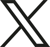 Image du logo X. Lettre X en noir avec deux traits sur un des côtés.