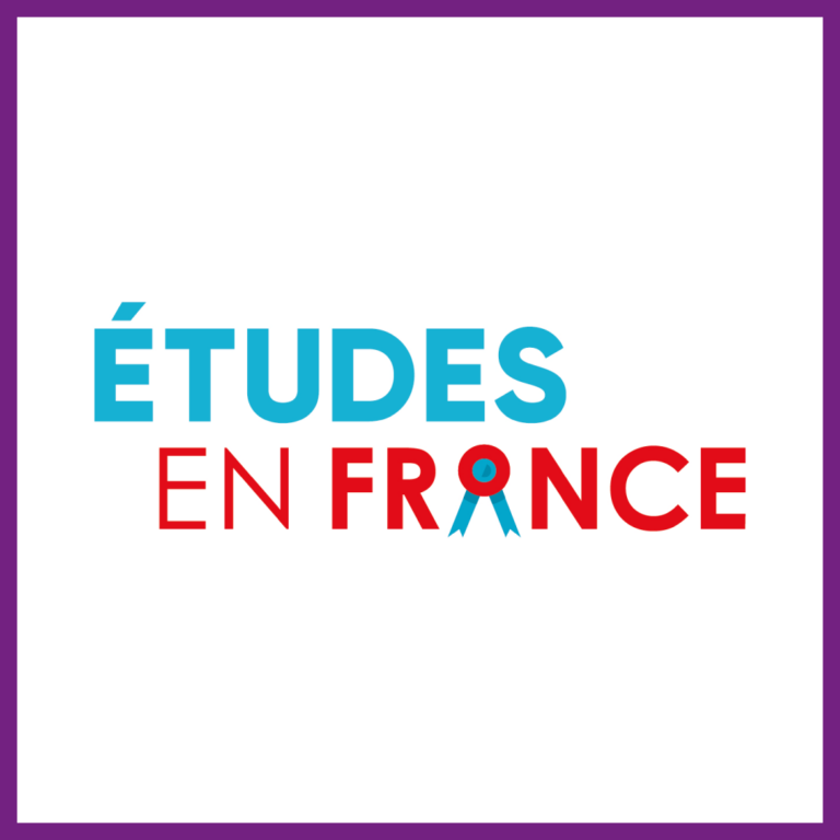 Logo de la plateforme Études en France sur un fond blanc.